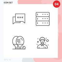 4 User Interface Line Pack of modern Signs and Symbols of bubble equipment admin server ping Editable Vector Design Elements