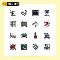 16 iconos creativos signos y símbolos modernos de casilleros página de televisión director estrella elementos de diseño de vectores creativos editables