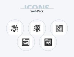 diseño de icono de paquete de icono de línea de paquete web 5. página. navegador. desarrollo web. diseño. diseño vector