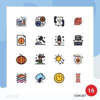 Set of 16 Modern UI Icons Symbols Signs for alert computing call delivrey phone Editable Creative Vector Design Elements