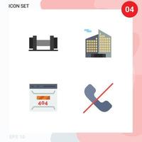 4 Universal Flat Icon Signs Symbols of dumbbells site business development deny Editable Vector Design Elements