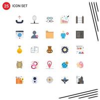 Flat Color Pack of 25 Universal Symbols of signaling protection hipster barbed business intelligence Editable Vector Design Elements