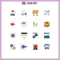 Universal Icon Symbols Group of 16 Modern Flat Colors of right arrow pollution graphic crop Editable Pack of Creative Vector Design Elements