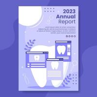 Dental Care and Clinic Annual Report Flat Cartoon Hand Drawn Templates Illustration vector