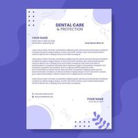 Dental Care and Clinic Letterhead Flat Cartoon Hand Drawn Templates Illustration vector