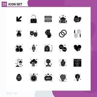 Pack of 25 creative Solid Glyphs of easter wifi cube iot internet Editable Vector Design Elements