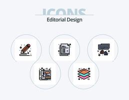 línea de diseño editorial paquete de iconos llenos 5 diseño de iconos. foto. plan. Plano. diseño. diseño vector