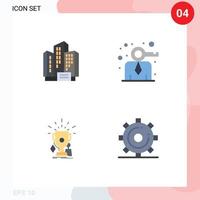 Set of 4 Commercial Flat Icons pack for address game company modern trophies Editable Vector Design Elements