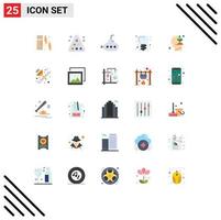 Modern Set of 25 Flat Colors and symbols such as communication mind bathyscaph investment tooth Editable Vector Design Elements