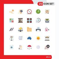 25 Universal Flat Color Signs Symbols of mark technology block signaling area Editable Vector Design Elements