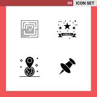 4 Creative Icons Modern Signs and Symbols of business geolocation pertinent commerce location Editable Vector Design Elements