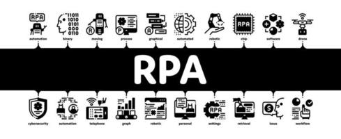 vector de banner infográfico mínimo de automatización de procesos robóticos rpa