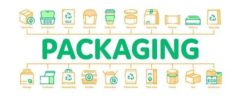 Packaging Minimal Infographic Banner Vector