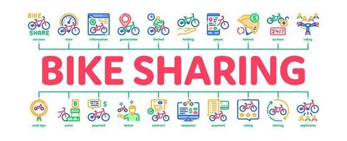 Bike Sharing Business Minimal Infographic Banner Vector