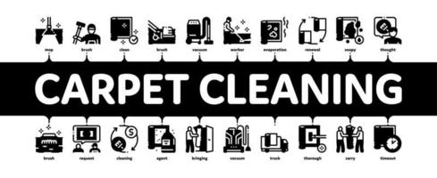 Carpet Cleaning Washing Service Minimal Infographic Banner Vector