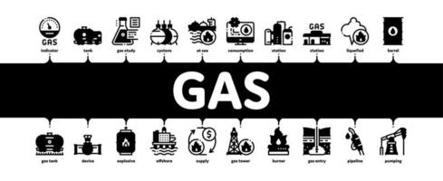 vector de banner infográfico mínimo de la industria de combustible de gas
