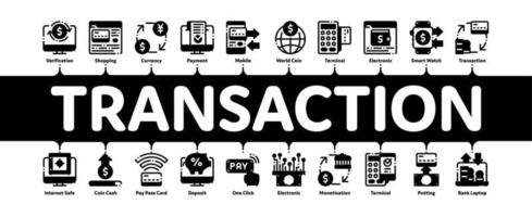 Online Transactions Minimal Infographic Banner Vector