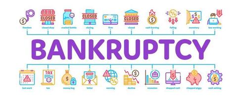 Bankruptcy Business Minimal Infographic Banner Vector