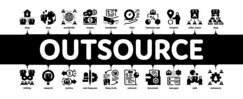 Outsource Management Minimal Infographic Banner Vector