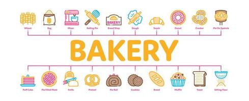 Bakery Tasty Food Minimal Infographic Banner Vector