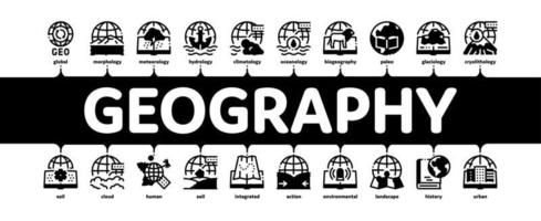 vector de banner infográfico mínimo de educación geográfica