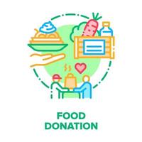 donación de alimentos vector concepto color ilustración plana