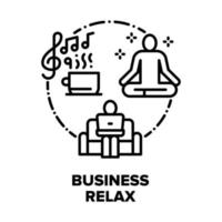 Business Relax Vector Concept Black Illustrations