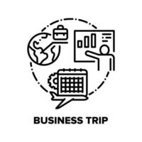 Business Trip Vector Concept Black Illustrations