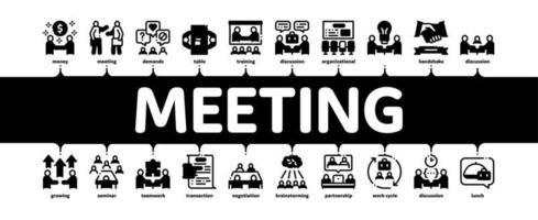 Business Meeting Conference Minimal Infographic Banner Vector