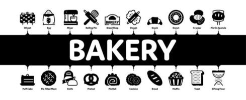 Bakery Tasty Food Minimal Infographic Banner Vector