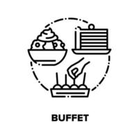 Ilustraciones de buffet menu vector concept black