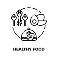 Ilustraciones de concepto de comida sana vector negro