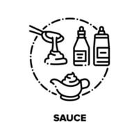 ilustraciones de concepto de vector de sabor a salsa en negro