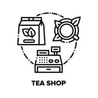 Tea Shop Product Vector Concept Black Illustrations