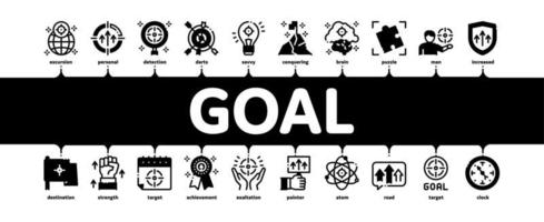 Goal Target Purpose Minimal Infographic Banner Vector