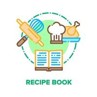 libro de recetas vector concepto color ilustración plana