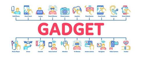 Gadget And Device Minimal Infographic Banner Vector