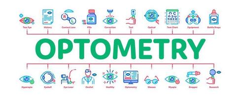 Optometry Medical Aid Minimal Infographic Banner Vector