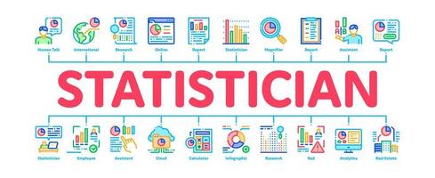 Statistician Assistant Minimal Infographic Banner Vector