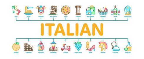 vector de banner infográfico mínimo tradicional italiano