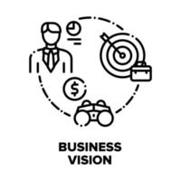 ilustración de concepto de vector de visión empresarial negro
