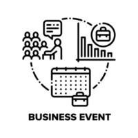 Business Event Vector Concept Black Illustration