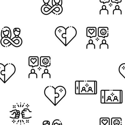 Friendship Relation Seamless Pattern Vector