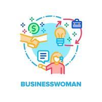 Businesswoman Vector Concept Color Illustration