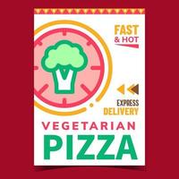 vector de cartel de promoción creativa de pizza vegetariana