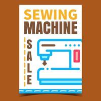 vector de cartel de promoción creativa de venta de máquina de coser