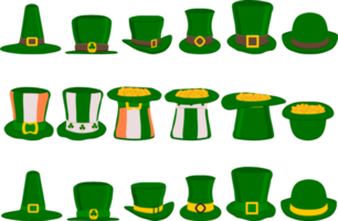 irländsk Semester st patrick dag, uppsättning huvudbonad hattar png