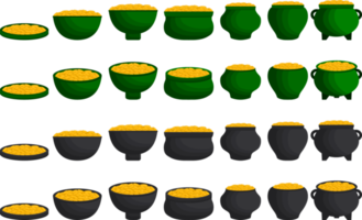 Irish holiday St Patrick day, coins in pot png