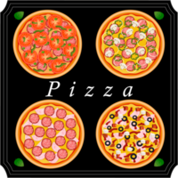 varias pizzas dulces y sabrosas png