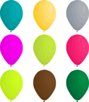 Gran conjunto de diferentes tipos de globos de goma inflables. png